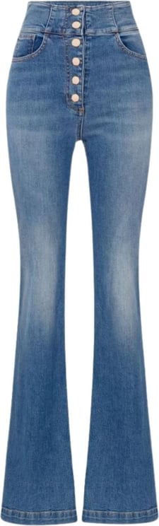 Elisabetta Franchi Jeans Donna con bottoni a pressione Blauw