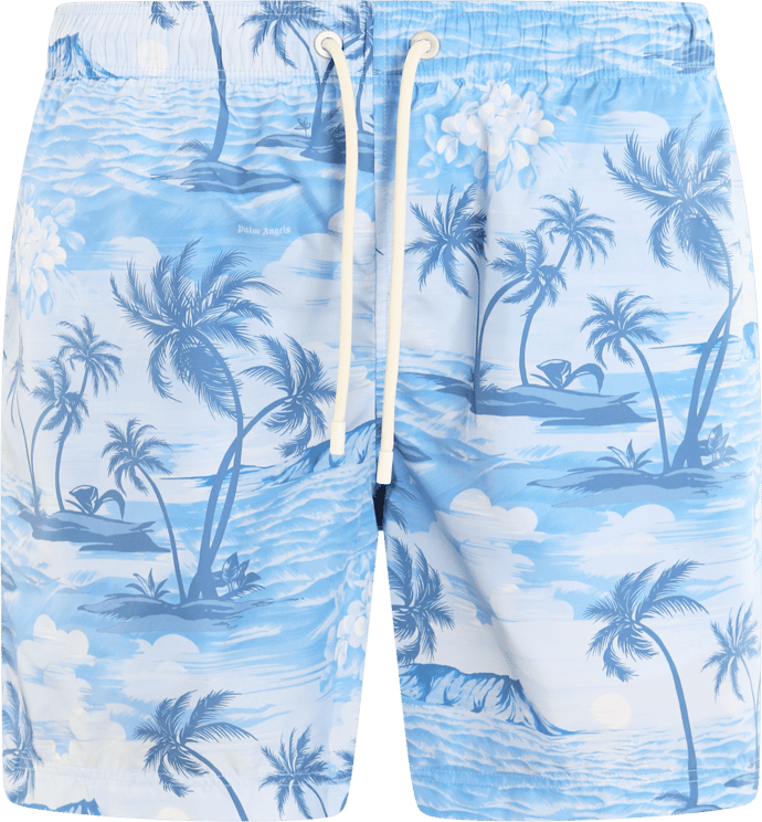 Palm Angels Sunset Motif Swimsuit Blauw
