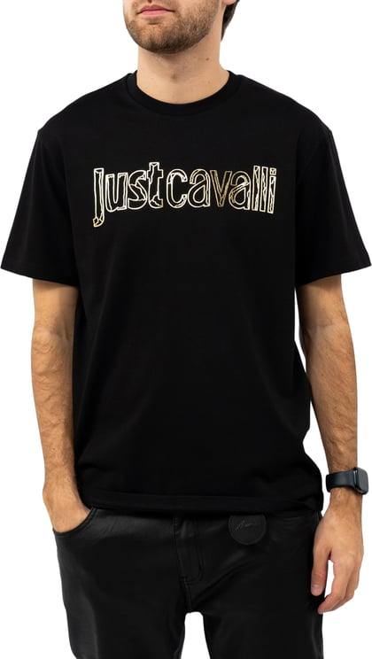 Roberto Cavalli T-Shirt Logo Zwart