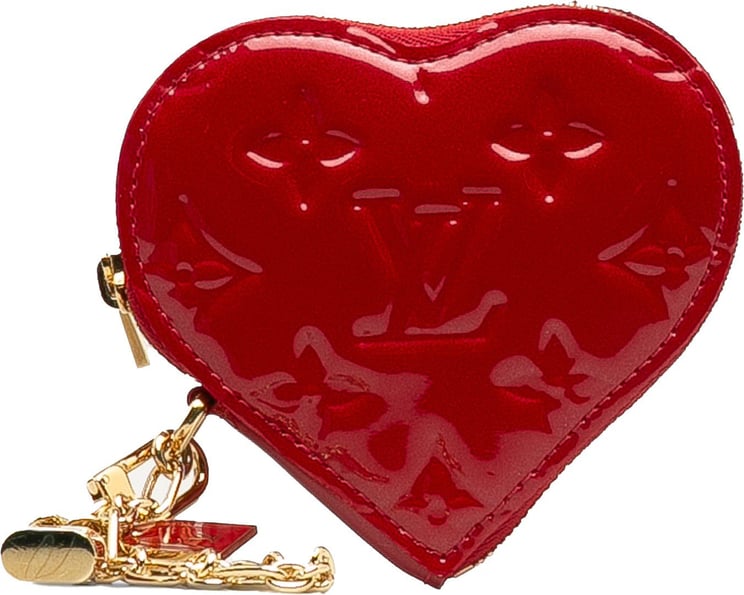Louis Vuitton Monogram Vernis Heart Coin Purse Rood
