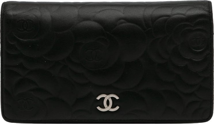 Chanel CC Camellia Bifold Wallet Zwart