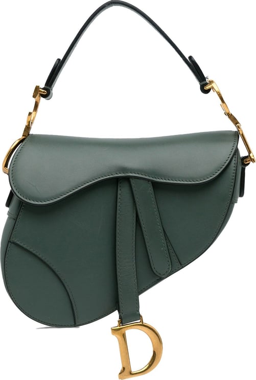 Dior Leather Mini Saddle Bag Groen
