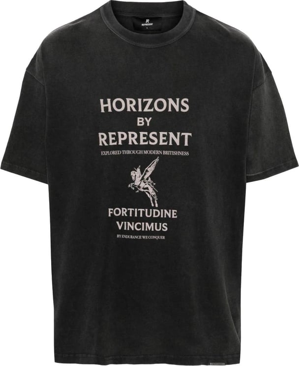 Represent horizons t-shirt black Zwart