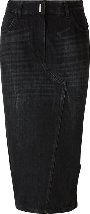 Givenchy Asymmetrical Midi Skirt Zwart