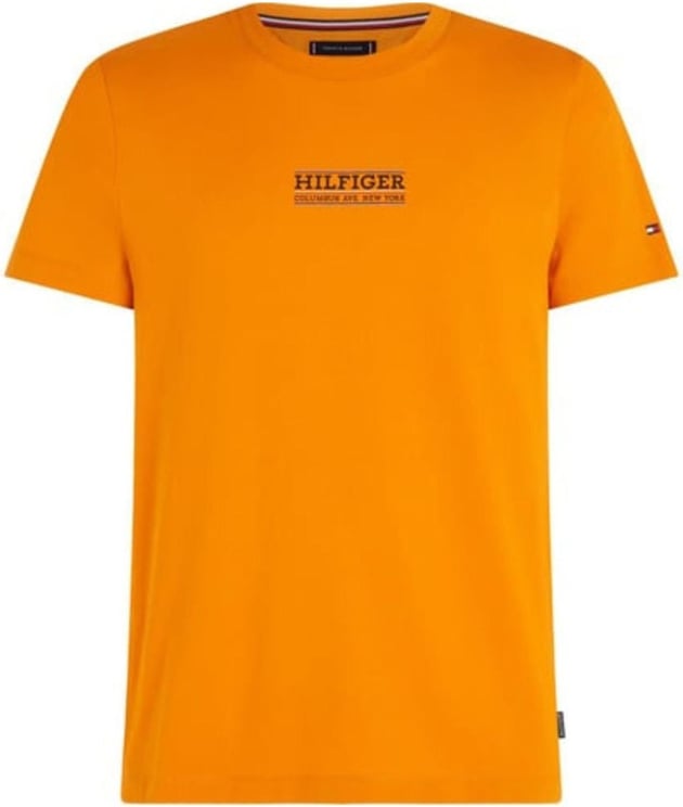 Tommy Hilfiger T-shirt Uomo con logo piccolo Hilfiger Geel