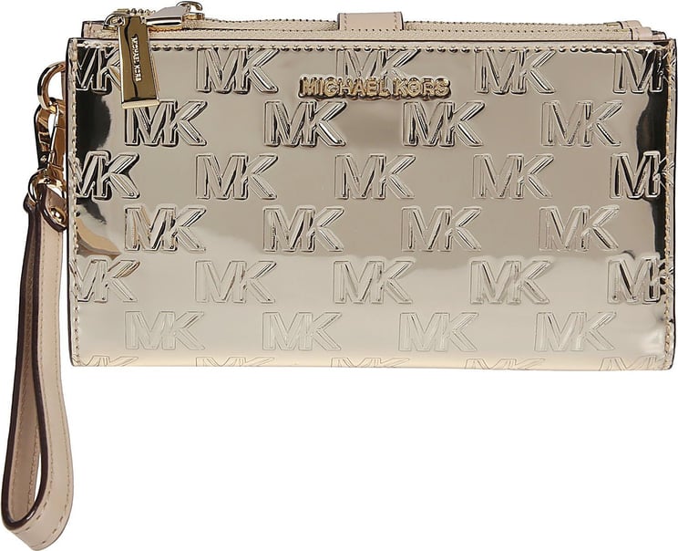 Michael Kors Double Zip Wristlet Wallet Metallic Metallic