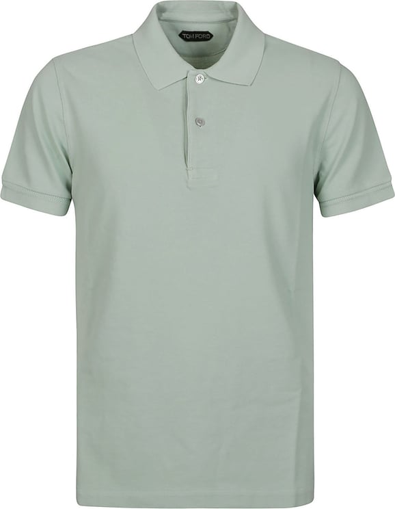 Tom Ford Tennis Piquet Short Sleeve Polo Shirt Green Groen