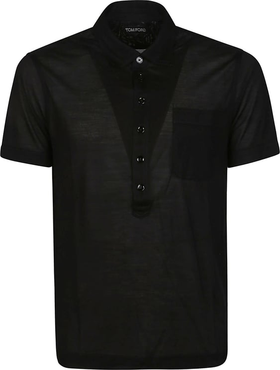 Tom Ford Short Sleeve Polo Shirt Black Zwart