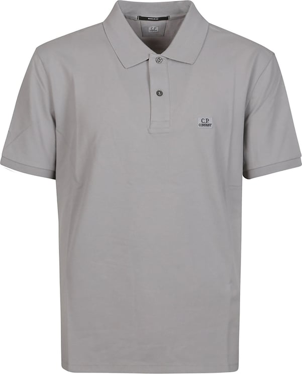 CP Company Stretch Piquet Regular Short Sleeve Polo Shirt Grey Grijs