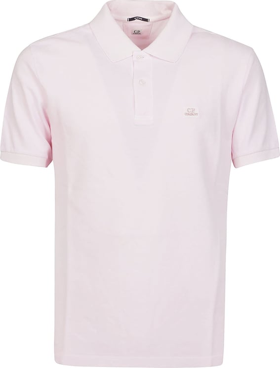 CP Company 24/1 Piquet Resist Dyed Short Sleeve Polo Shirt Pink & Purple Roze