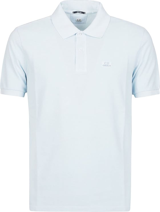 CP Company 24/1 Piquet Resist Dyed Short Sleeve Polo Shirt Blue Blauw