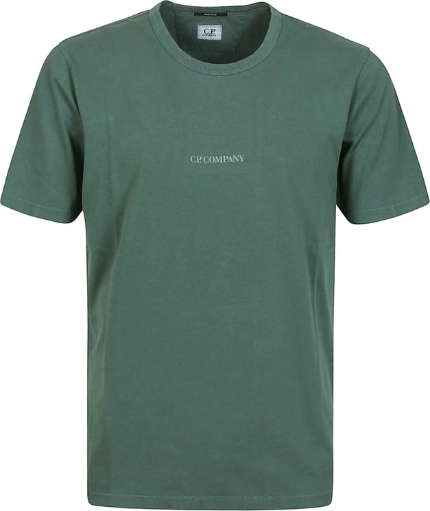 CP Company 24/1 Jersey Resist Dyed Logo T-shirt Green Groen