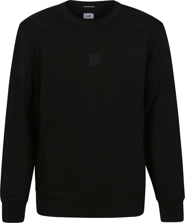 CP Company Metropolis Stretch Fleece Logo Sweatshirt Black Zwart