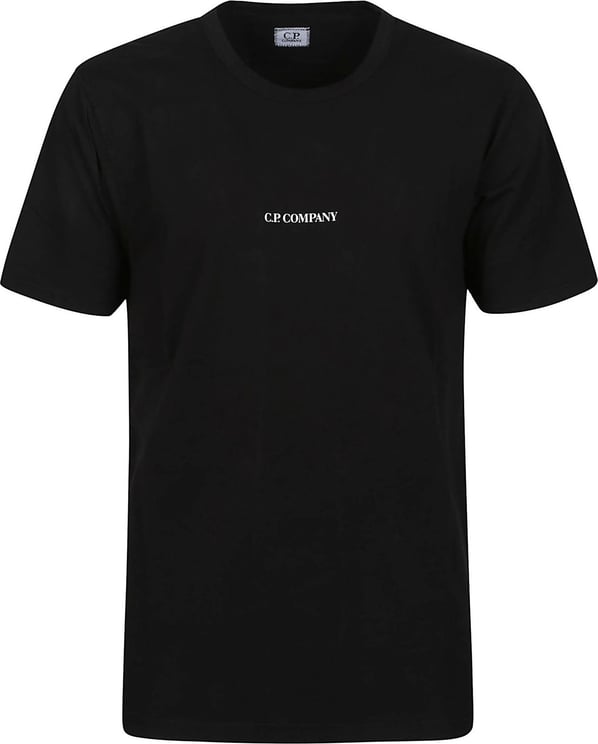 CP Company 24/1 Jersey Garment Dyed Logo T-shirt Black Zwart