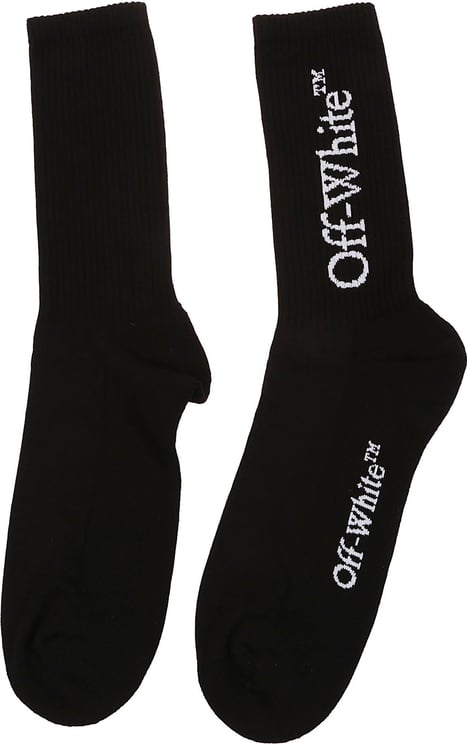 OFF-WHITE Big Logo Bookish Mid Leg Socks Black Zwart