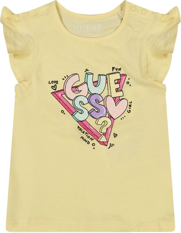 Guess Guess Baby Meisjes T-Shirt Geel Geel
