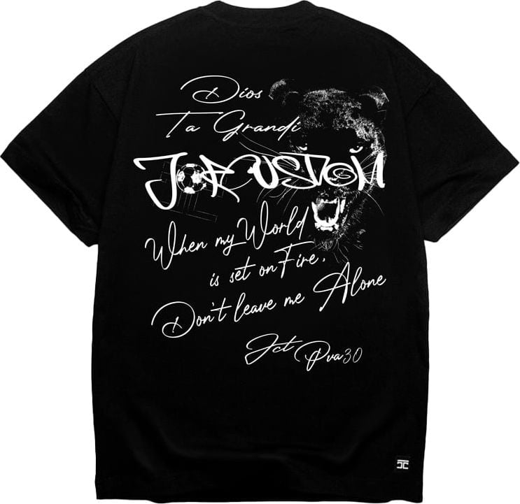 JORCUSTOM Panther Loose Fit T-Shirt Black Zwart