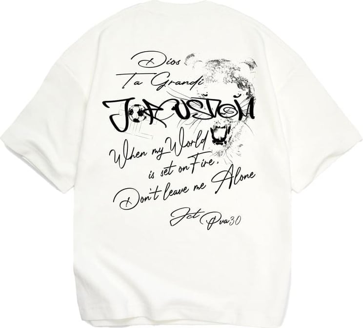 JORCUSTOM Panther Oversized Fit T-Shirt White Wit