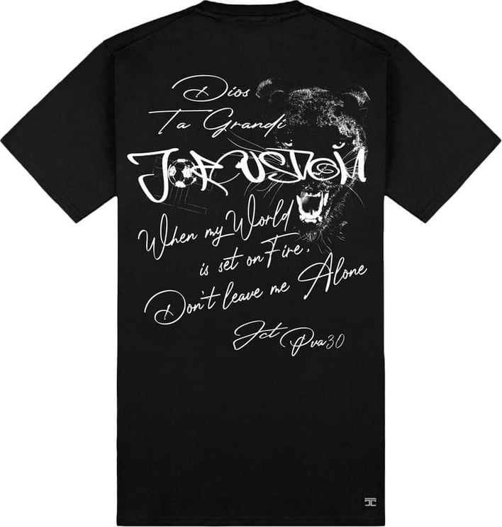 JORCUSTOM Panther Slim Fit T-Shirt Black Zwart