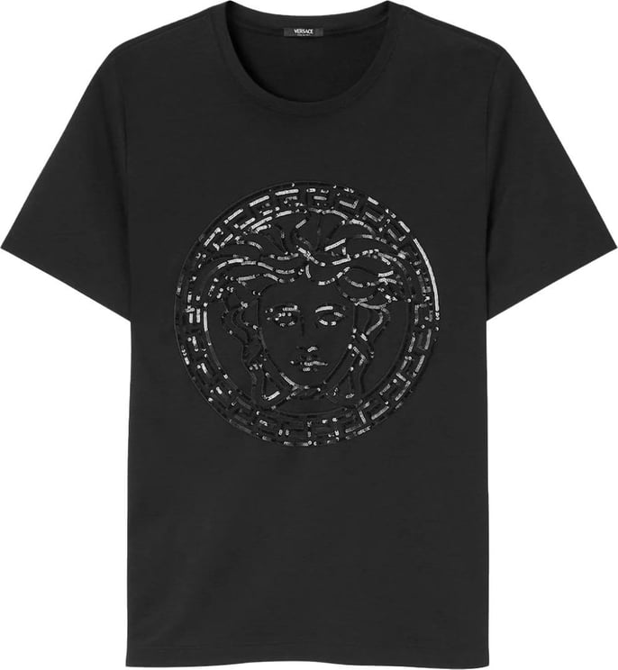 Versace Medusa Head cotton T-shirt Zwart