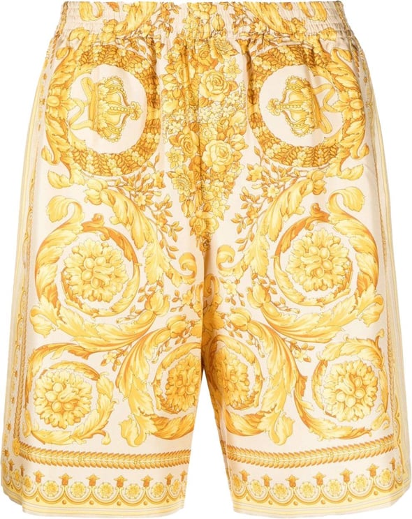 Versace Barocco-print silk shorts Divers