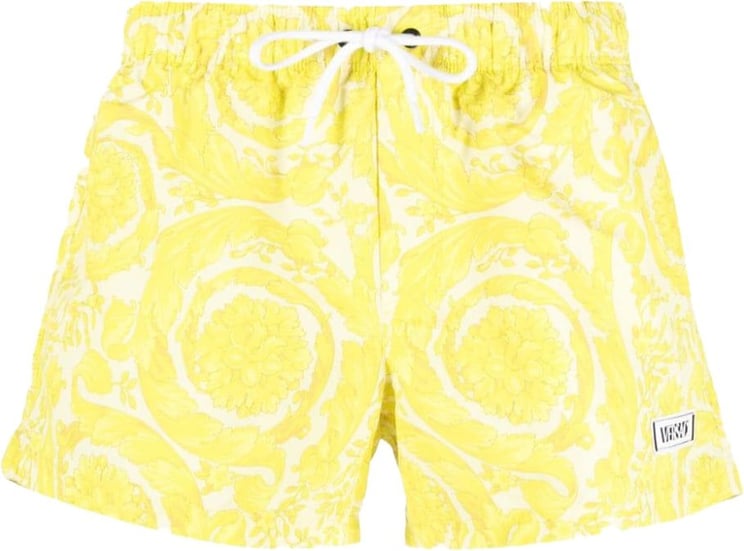 Versace Barocco-print swim shorts Geel