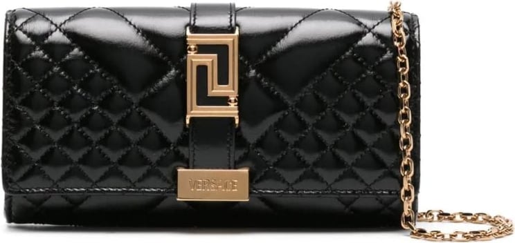 Versace Greca Goddess matelassé clutch bag Zwart