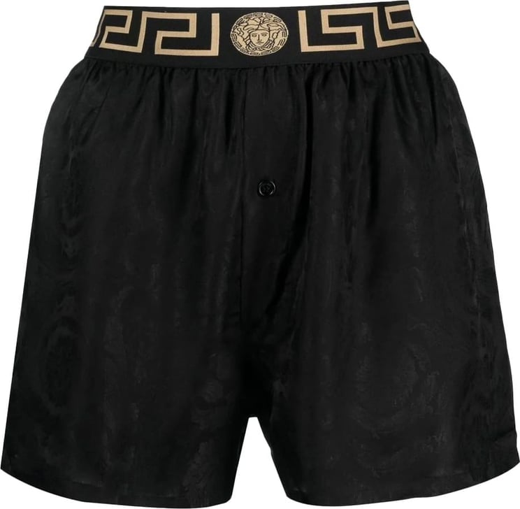 Versace Greca Border barocco pajamas shorts Zwart
