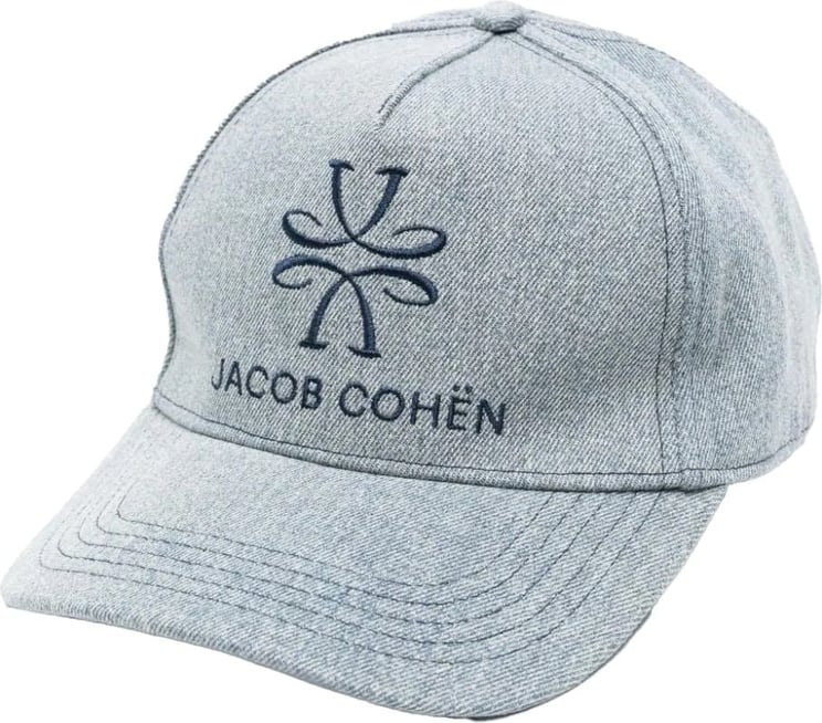 Jacob Cohen logo-embroidered denim cap Blauw