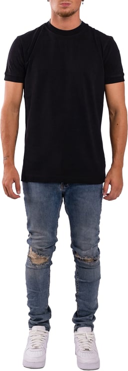 Richesse Rk Blank Tee Black Slimfit Zwart