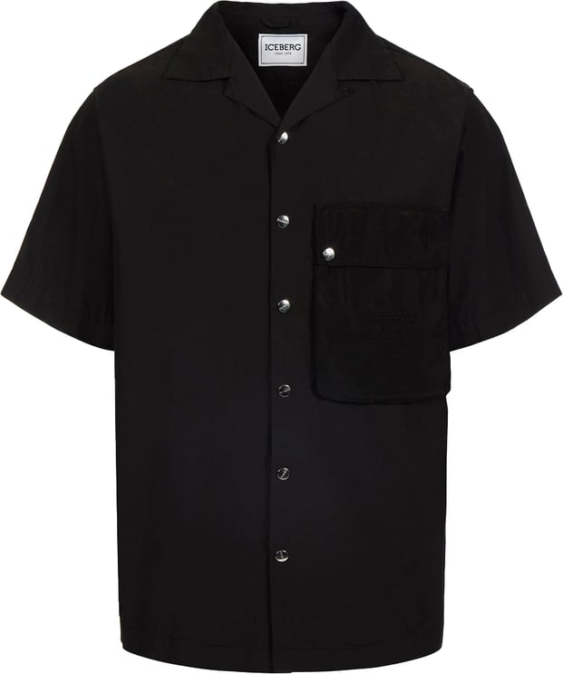 Iceberg Shirt with institutional logo Zwart