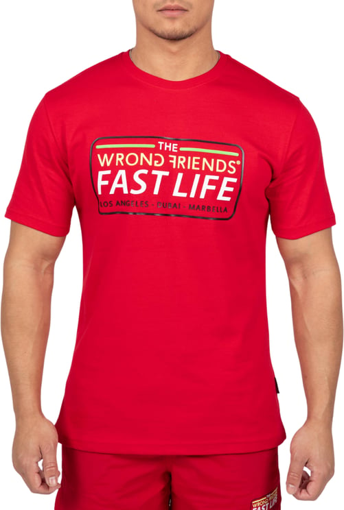 Wrong Friends FAST LIFE T-SHIRT - RED Rood
