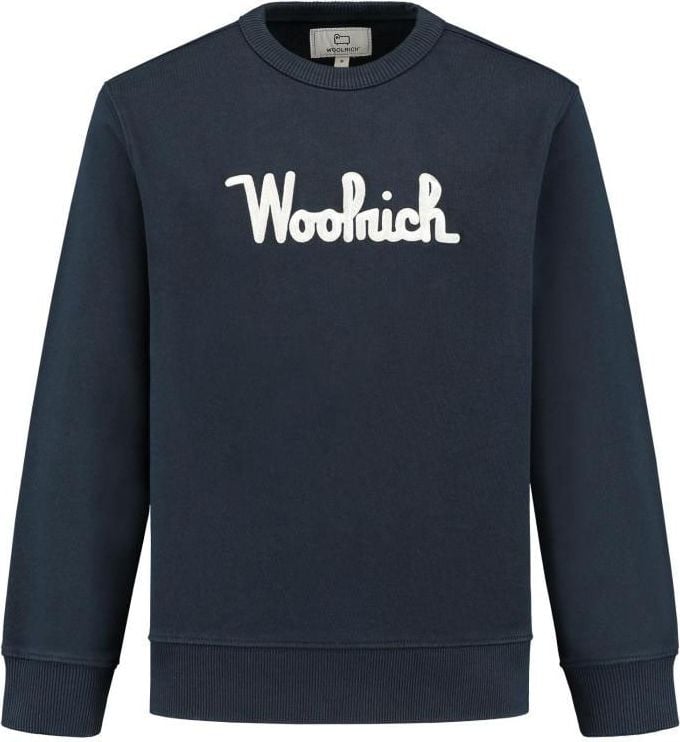 Woolrich Logo Crewneck Sweatshirt Blauw