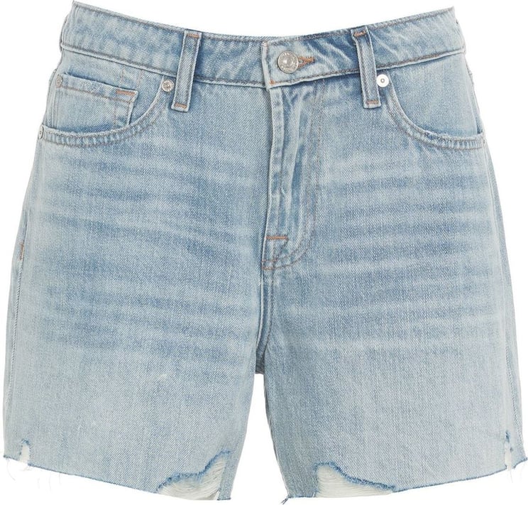 7 For All Mankind Denim shorts with frayed hem Blauw