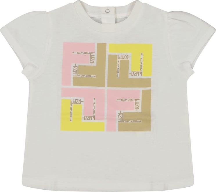 Fendi Fendi Baby Meisjes T-shirt Wit Wit