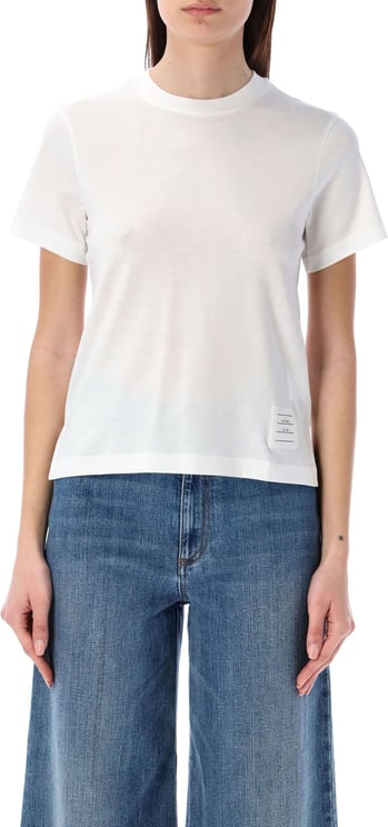 Thom Browne RELAXED FIT SS TEE WITH SIDE SLITS IN LT Wit