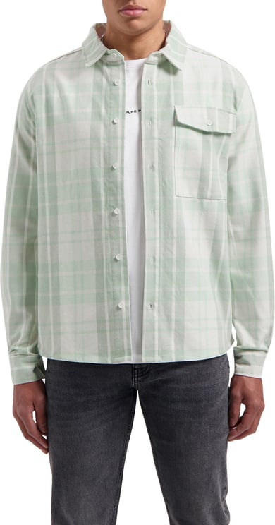 Pure Path Pure Path Checked Flannel Shirt Groen