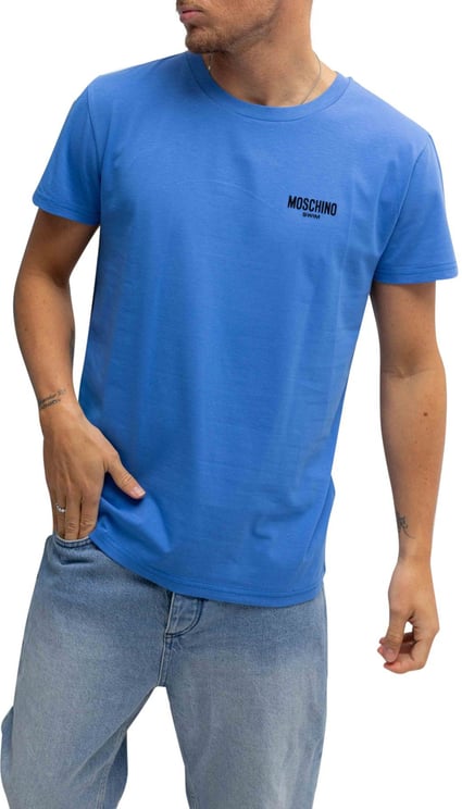 Moschino Swim T-Shirt Heren Blauw Blauw