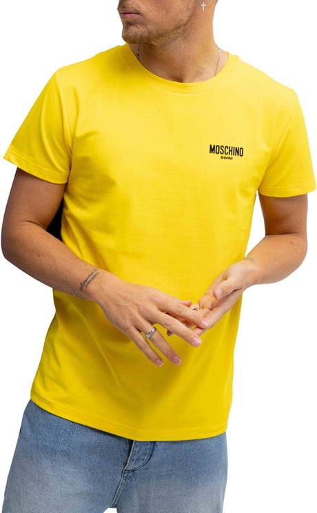 Moschino Swim T-Shirt Heren Geel Geel