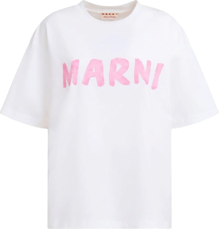 Marni Logo Tshirt White Wit