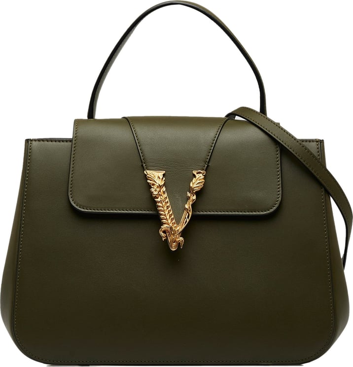 Versace Virtus Top Handle Bag Groen