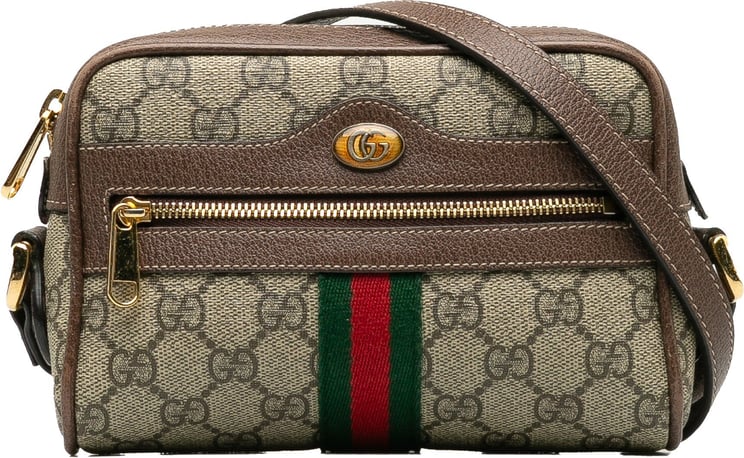 Gucci Mini GG Supreme Ophidia Crossbody Bag Bruin