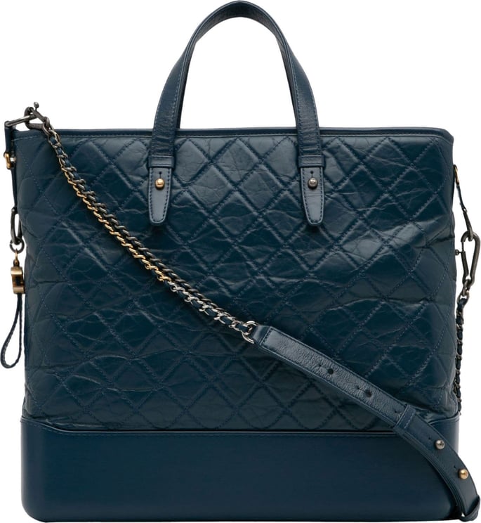 Chanel Large Gabrielle Shopping Satchel Blauw