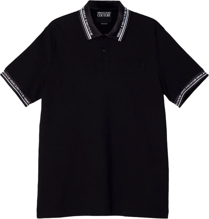 Versace Jeans Couture Versace Jeans Couture Poloshirt Monogram Black/White Zwart