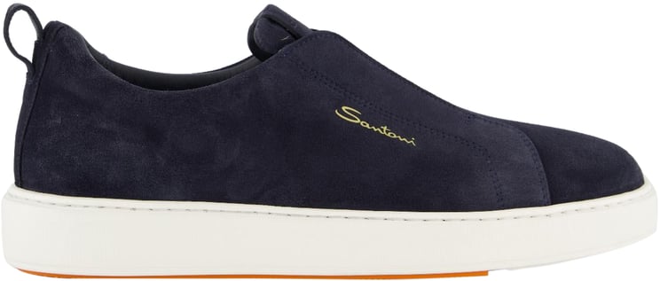 Santoni Heren Victor Sneaker Blauw Blauw