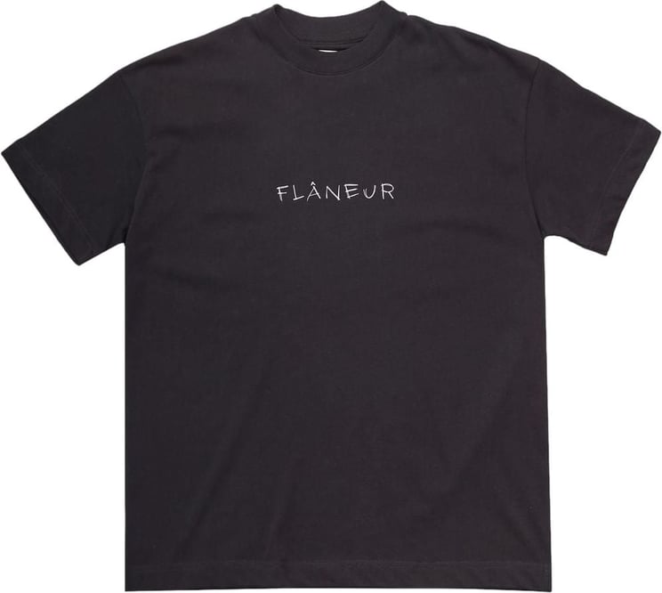 FLÂNEUR T-Shirt Scribble Nera Zwart