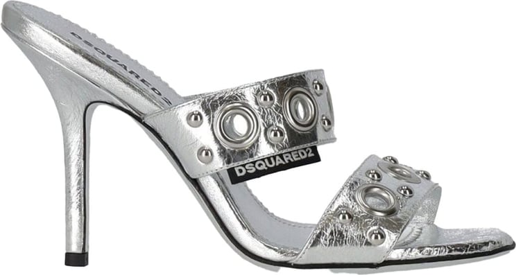 Dsquared2 Gothic Silver Heeled Sandal Silver Zilver