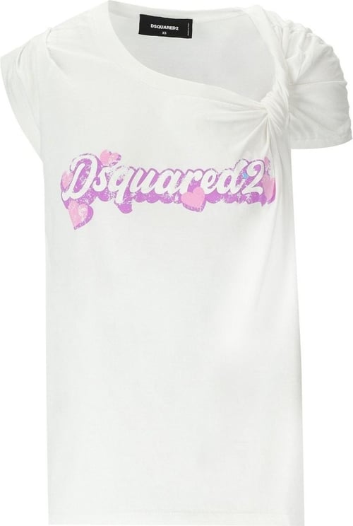 Dsquared2 White Knotted T-shirt White Wit