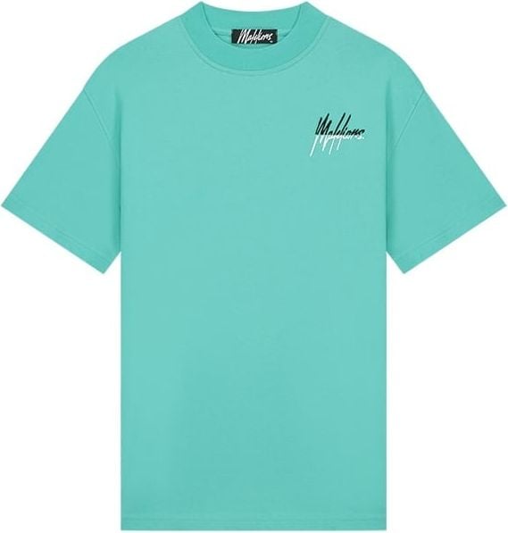 Malelions Malelions Men Split T-Shirt - Turquoise/Black Blauw