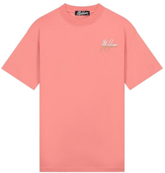 Malelions Split T-Shirt - Light Coral/Sand
